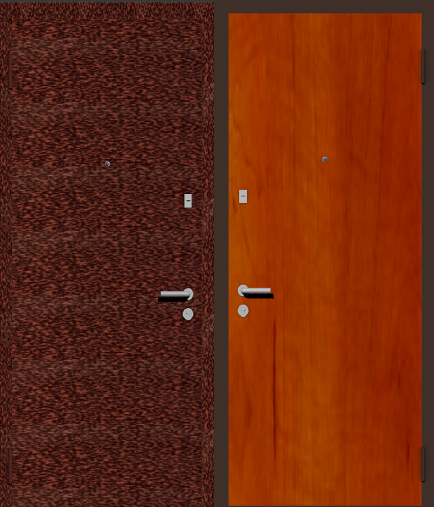 Дверь металлическая входная с отделкой порошковое напыление медный антик и ламинат груша дикая