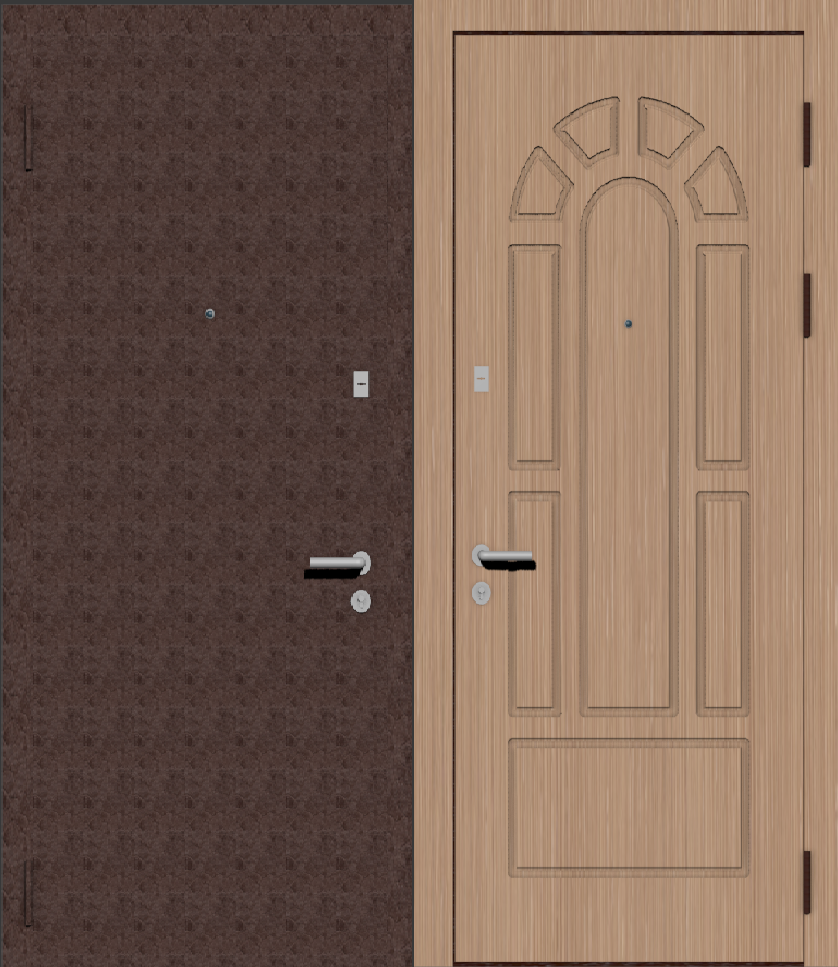 Металлическая входная дверь с отделкой порошковое напыление крокодил и МДФ ПВХ с классическим рисунком фрезеровки A12