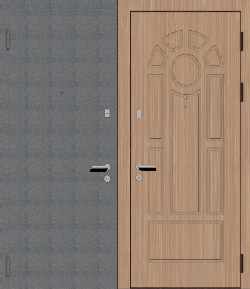Металлическая входная дверь с отделкой порошковое напыление крокодил и МДФ ПВХ с классическим рисунком фрезеровки A13
