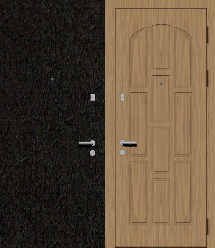 Металлическая входная дверь с отделкой порошковое напыление крокодил и МДФ ПВХ с классическим рисунком фрезеровки A7