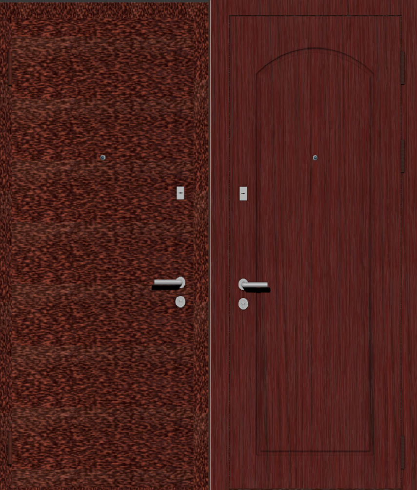 Недорогая металлическая дверь с отделкой порошковое напыление с эффектом антик и МДФ ПВХ с класическим рисунком фрезеровки B1