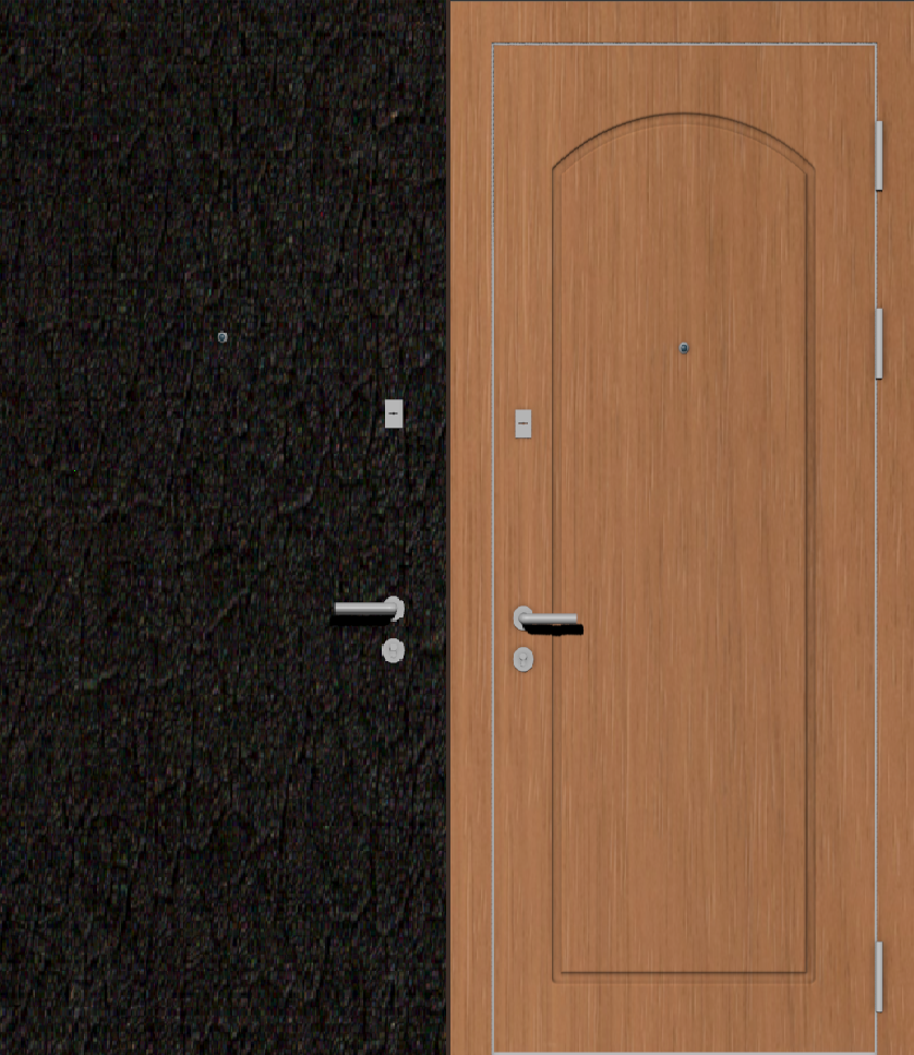 Недорогая металлическая дверь с отделкой порошковое напыление крокодил и МДФ ПВХ с классическим рисунком фрезеровки B1