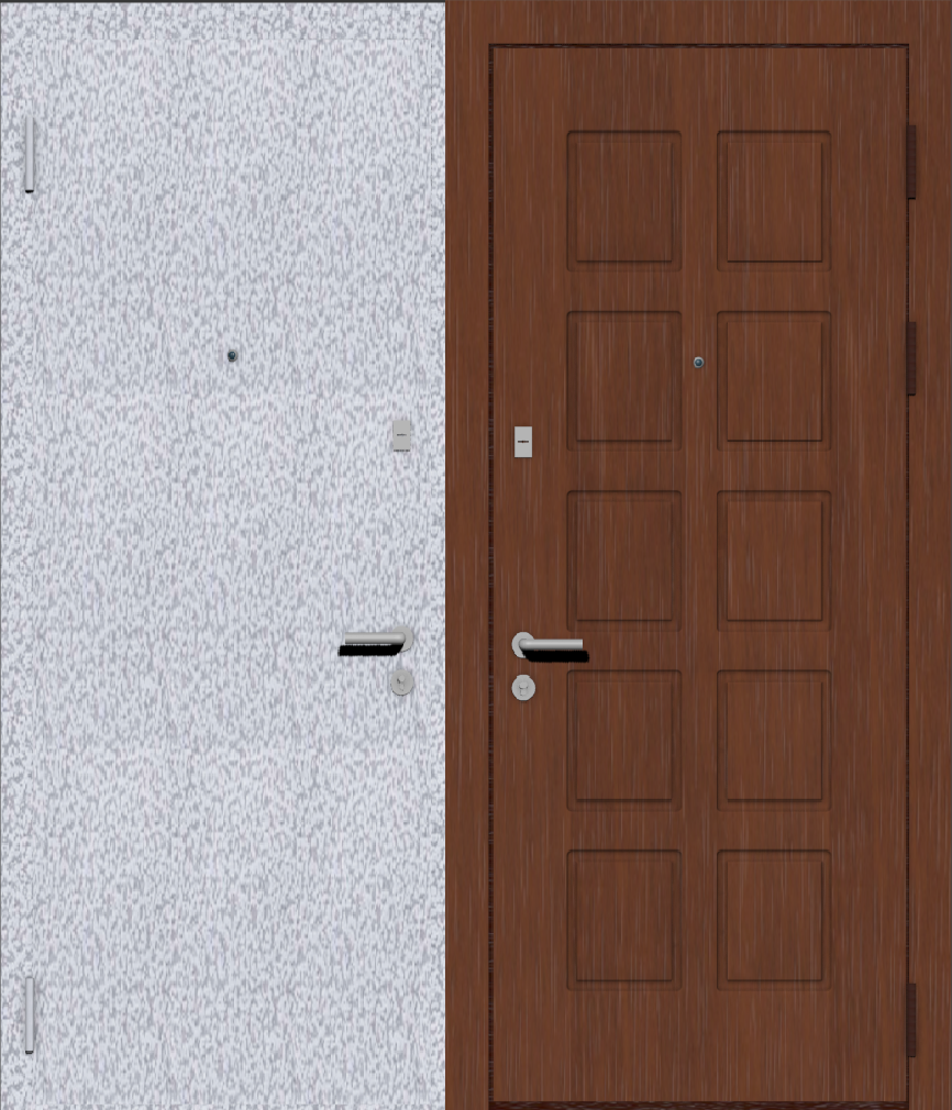 Металлическая входная дверь с отделкой порошковое напыление с эффектом антик и МДФ ПВХ с класическим рисунком фрезеровки B10