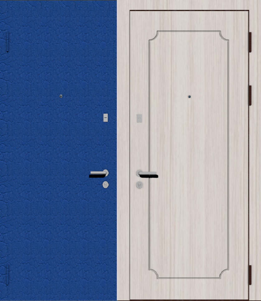Металлическая входная дверь с отделкой порошковое напыление крокодил и МДФ ПВХ с классическим рисунком фрезеровки B51