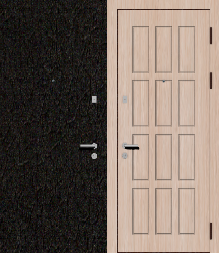 Металлическая входная дверь с отделкой порошковое напыление крокодил и МДФ ПВХ с классическим рисунком фрезеровки C12