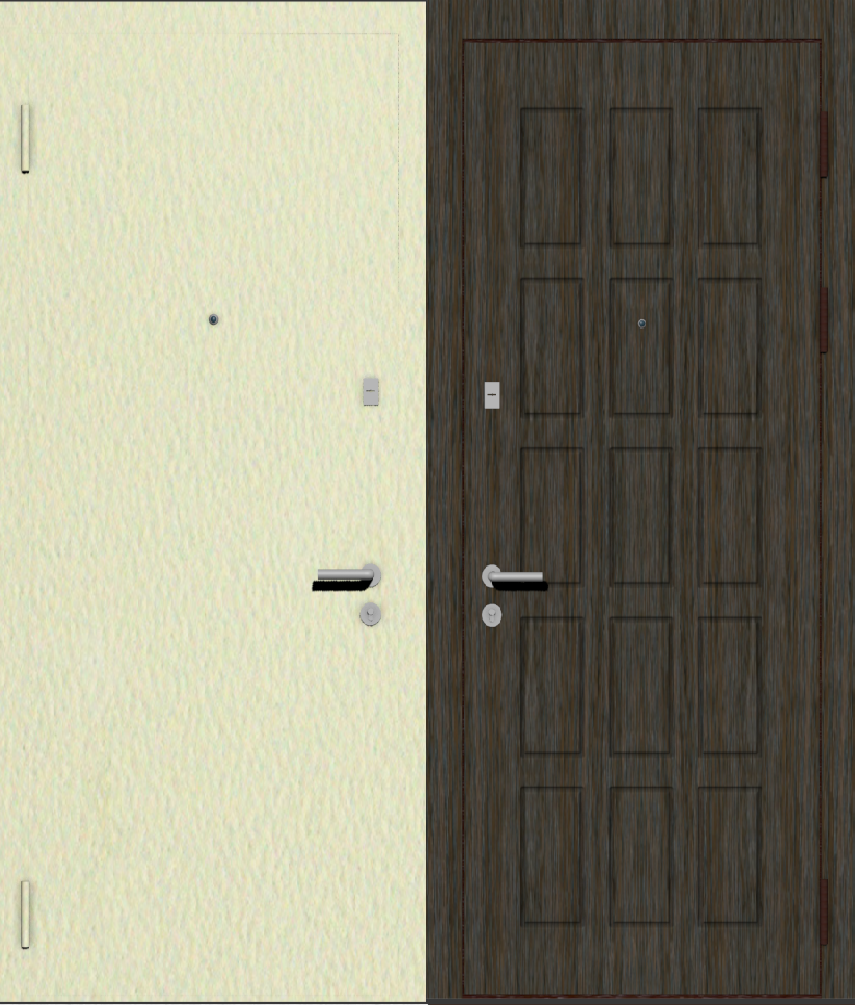 Металлическая входная дверь с отделкой порошковое напыление по рал и МДФ ПВХ с класическим рисунком фрезеровки C15