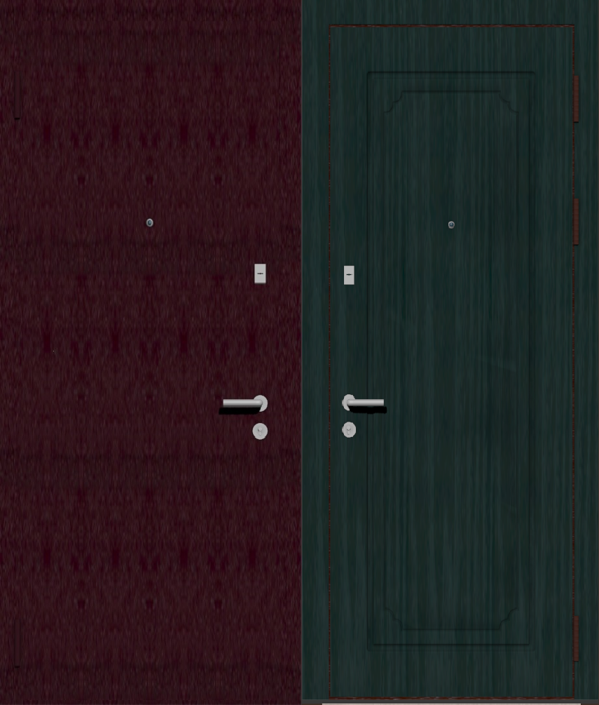 Дверь металлическая входная с отделкой порошковое напыление РАЛ бордовый и МДФ ПВХ с фрезеровкой D3, ясень черный