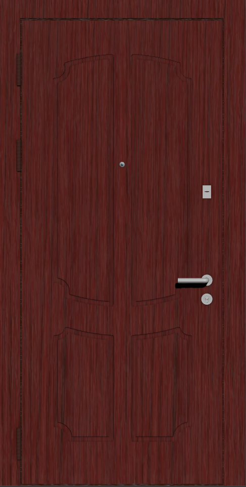 Стальная входная дверь с мдф накладкой махагон и рисунком Е4