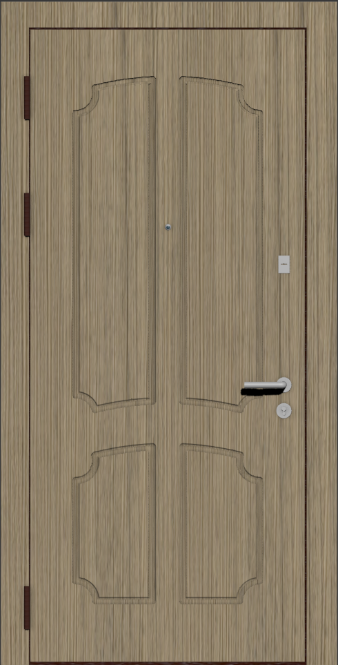 Дверь железная с классической дверной накладкой Е11 ель карпатская