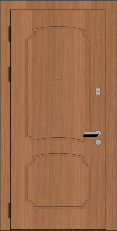 Дверь входная с отделкой миланский орех Е12