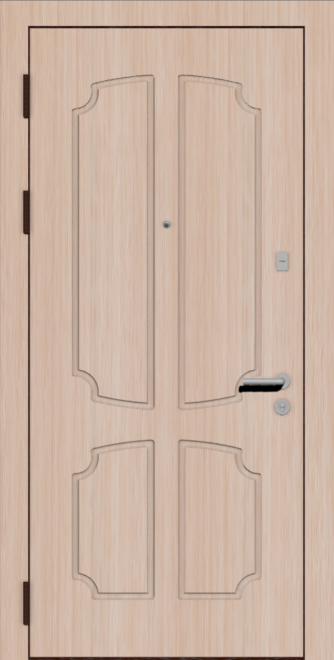 Дверь стальная металлическая с дверной накладкой Е9 беленый дуб