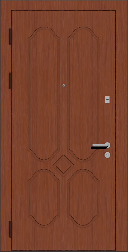 Практичная металлическая дверь с внутренней отделкой МДФ с рисунком F4 вишня 