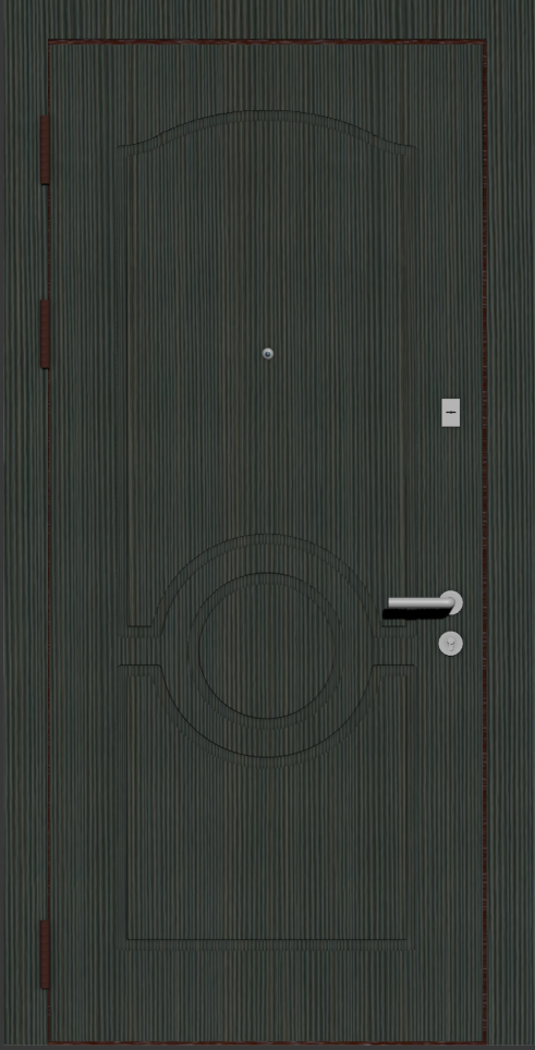 Черная железная дверь с мдф накладкой F5 ясень черный