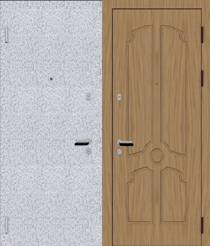 Входная металлическая дверь с отделкой порошковое напыление и МДФ ПВХ с рисунком F