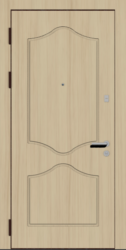 металлическая дверь для квартиры с отделкой H3 клен 