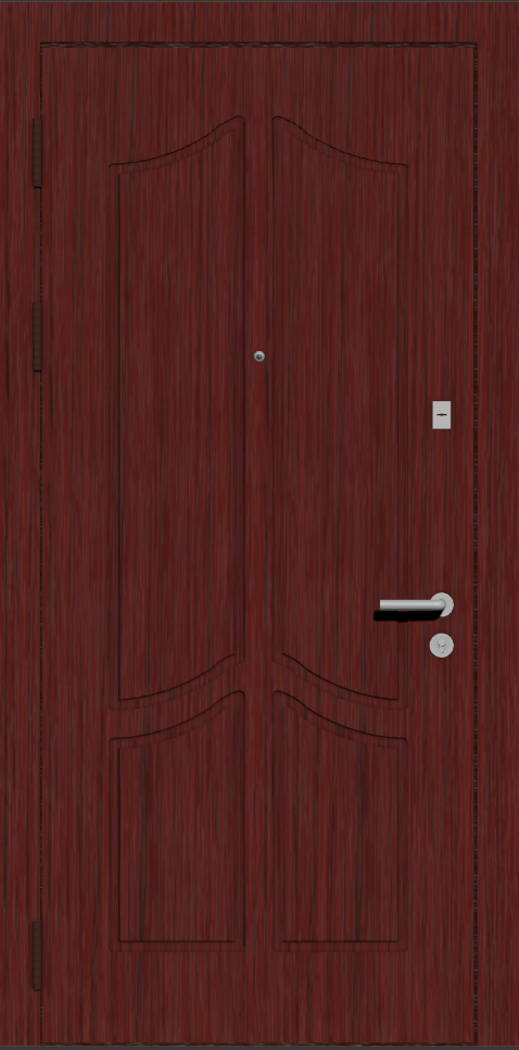 Надежная входна дверь с внутренней отделкой МДФ H4 махагон