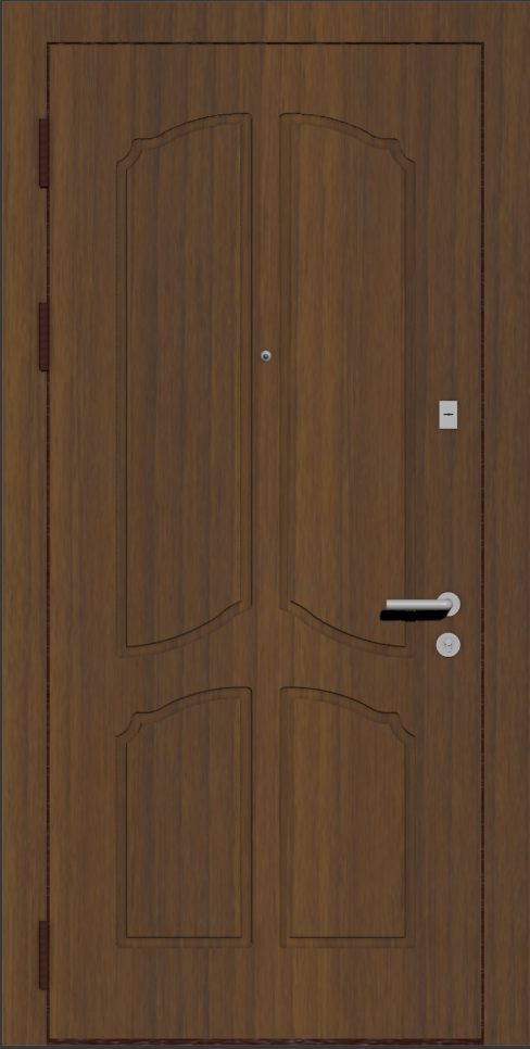 Металлическая недорогая дверь с отделкой H5 орех