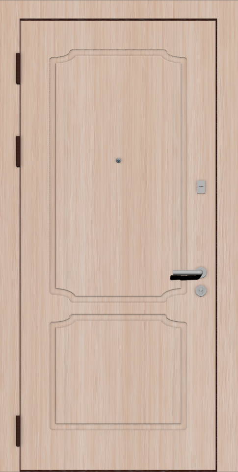Стальная дверь с недорогой отделкой МДФ ПВХ Ш2 беленый дуб.