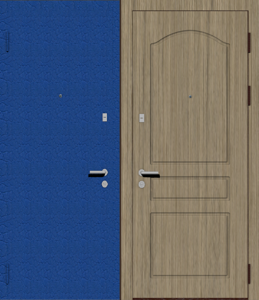 Металлическая входная дверь с отделкой порошковое напыление крокодил и МДФ ПВХ с классическим рисунком фрезеровки P3