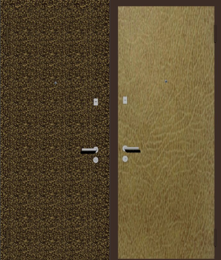Дверь металлическая входная с отделкой порошковое напыление бронзовый антик и винилискожа бежевая