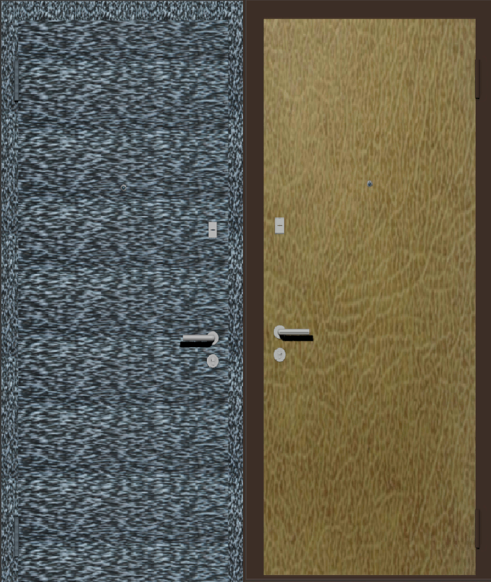 Дверь металлическая входная с отделкой порошковое напыление серебряный антик и винилискожа бежевая