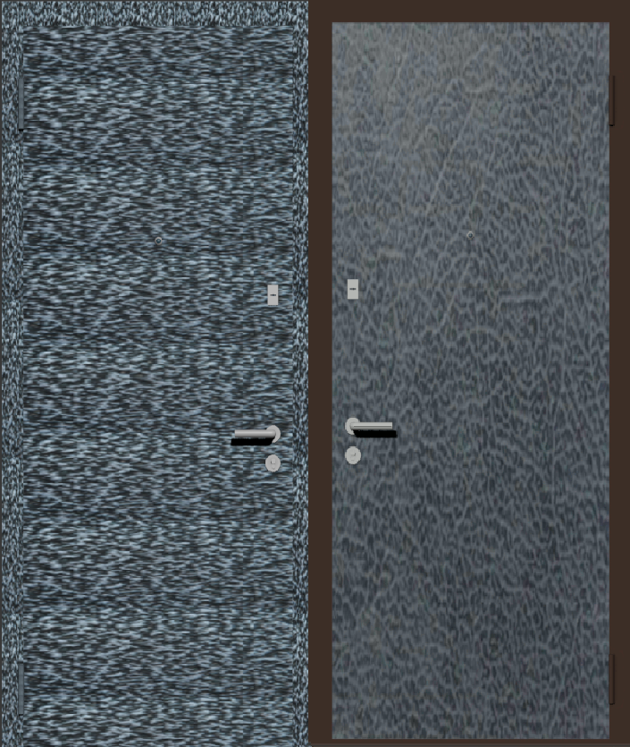 Дверь металлическая входная с отделкой порошковое напыление серебряный антик и винилискожа серая