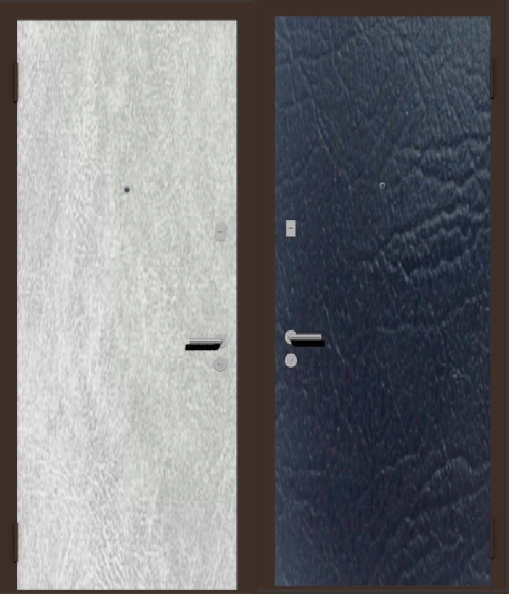 Дешевая входная стальная дверь с отделкой заменителем кожи наружная белая, внутренняя: черная