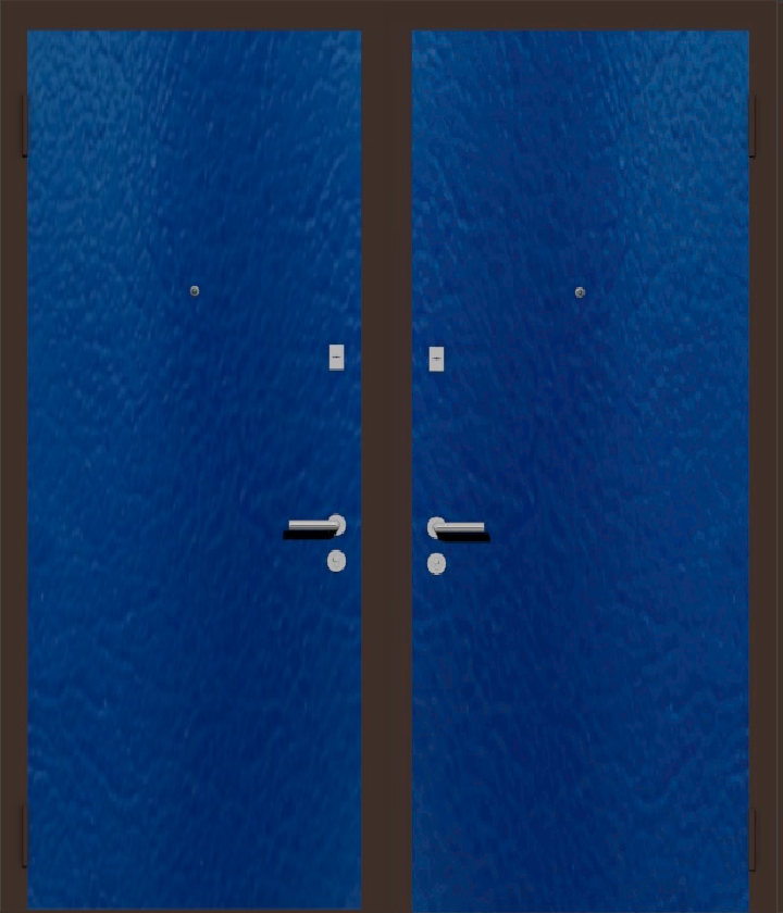 Дешевая входная металлическая дверь с отделкой винилискожа синяя