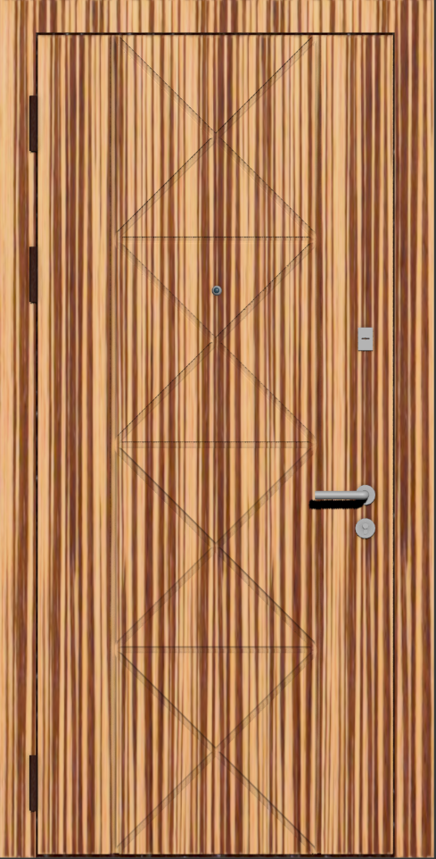Металлическая дверь с отделкой шпоном зебрано