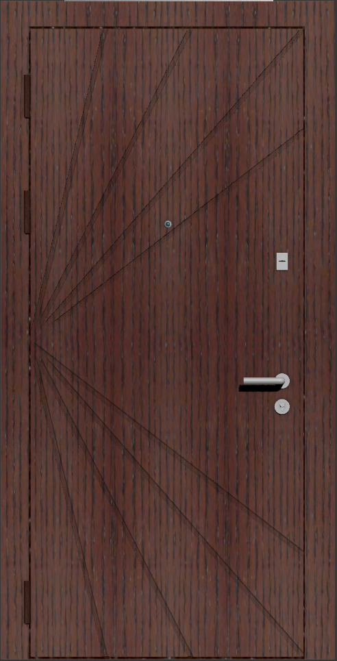 Дверь с современным дизайном коричневый шпон