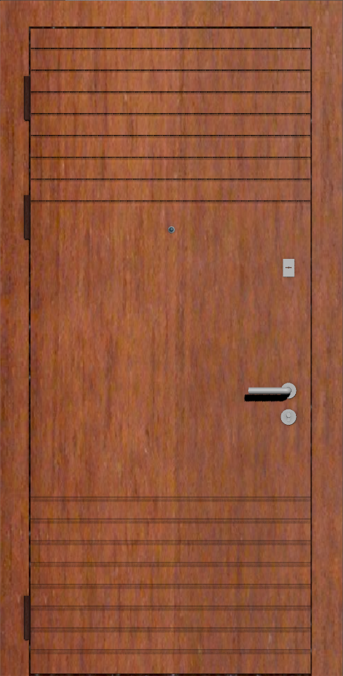 Дверь входная с прямыми линиями шпон анегри