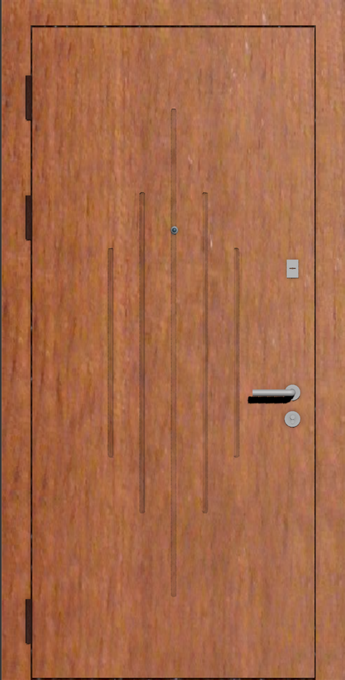 Стальная дверь с дверной накладкой МДФ Шпон красное дерево