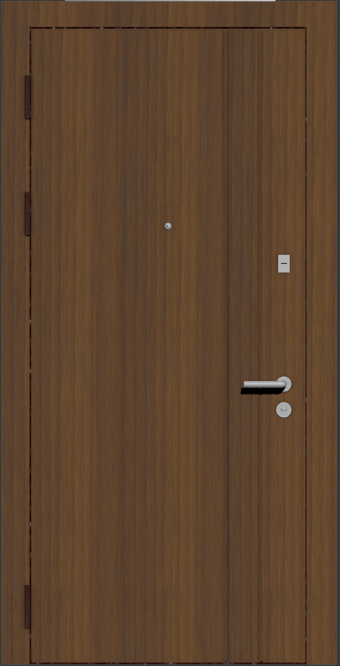 Стальная дверь орех в минималистическом стиле