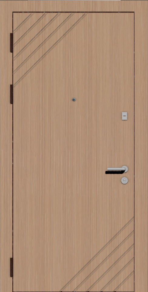 Дверь металлическая светло коричневая в современном стиле
