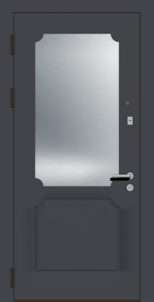 Железная дверь с зеркалом эмаль антрацит