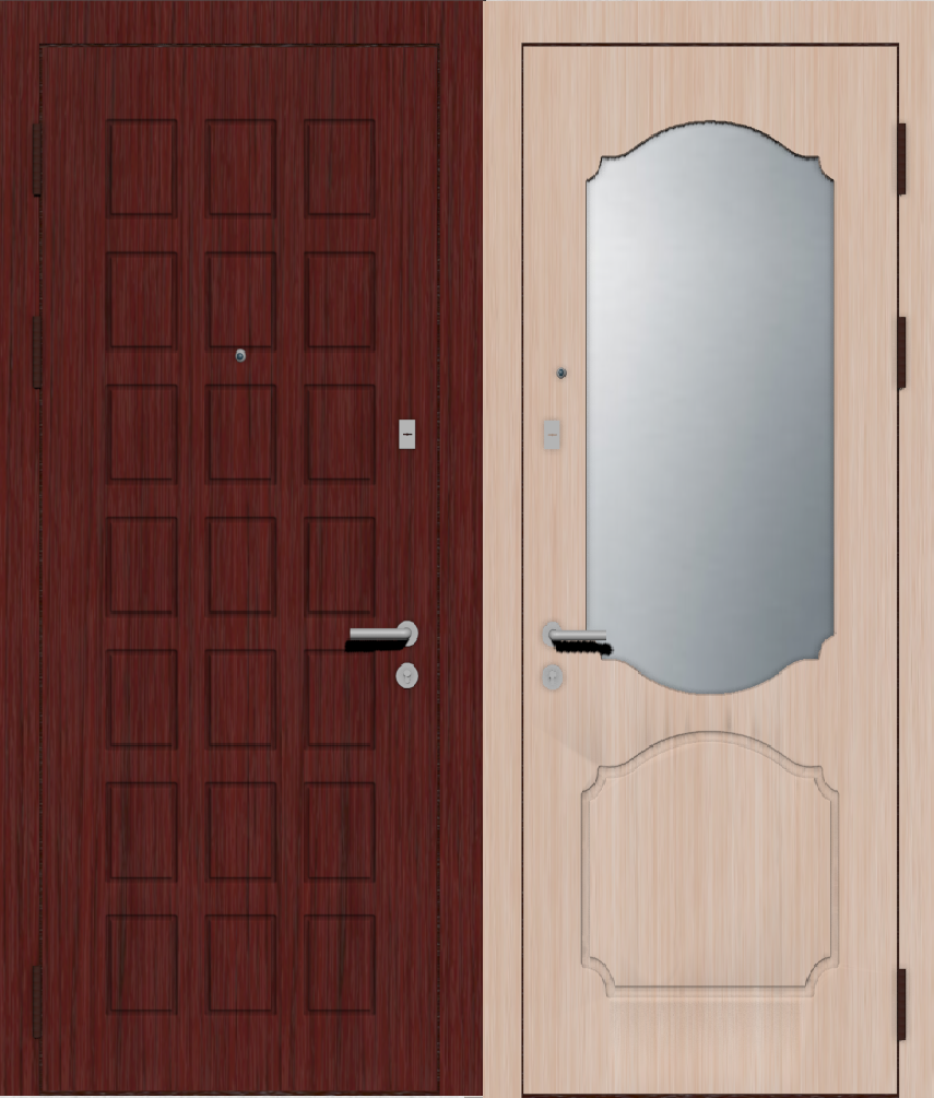 Металлическая дверь с отделкой мдф пвх с зеркалом