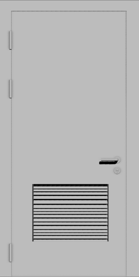 Техническая дверь с вентиляционной решеткой 500х500