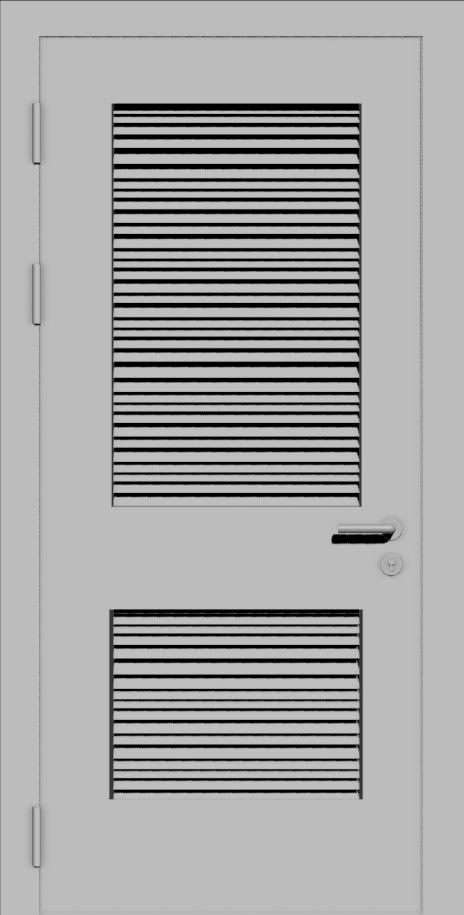 Дверь металлическая с вентиляционной решеткой максимальной